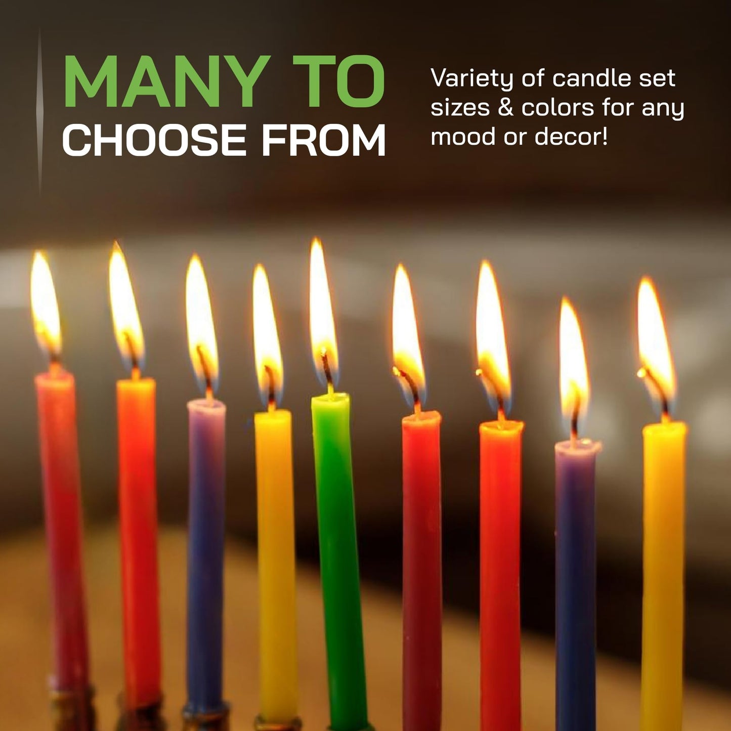 Danilovo Thin Taper Beeswax Candles - Honey-Scented, Decorative Candles Ideal for Birthday Decoration or Church Prayers - Green Drip Free, Tall & Smokeless Pack of 50 pcs, 7.3 x 0.24 inch