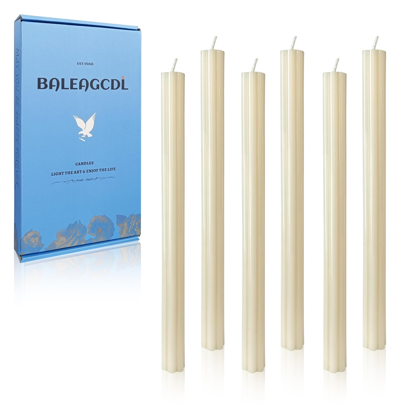 Unscented Taper Candles Dripless Ivory Yellow Long Taper Candles Smokeless 10 Inch Roman Column Design Dinner Candlesticks for Home Decoration Holiday Gifts