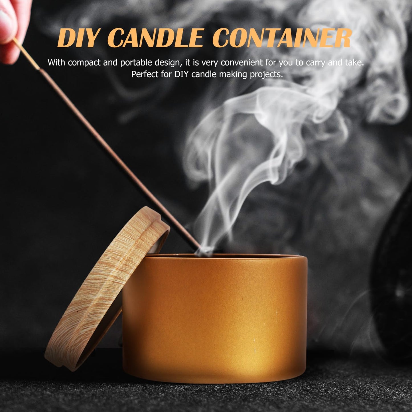 EXCEART Iron Candle Tins with Lids 3Pcs Reusable Candle Jars Tea Tin Cans Storage Bowls Black stick Holders Spa Holders Sconce Making Tinplates