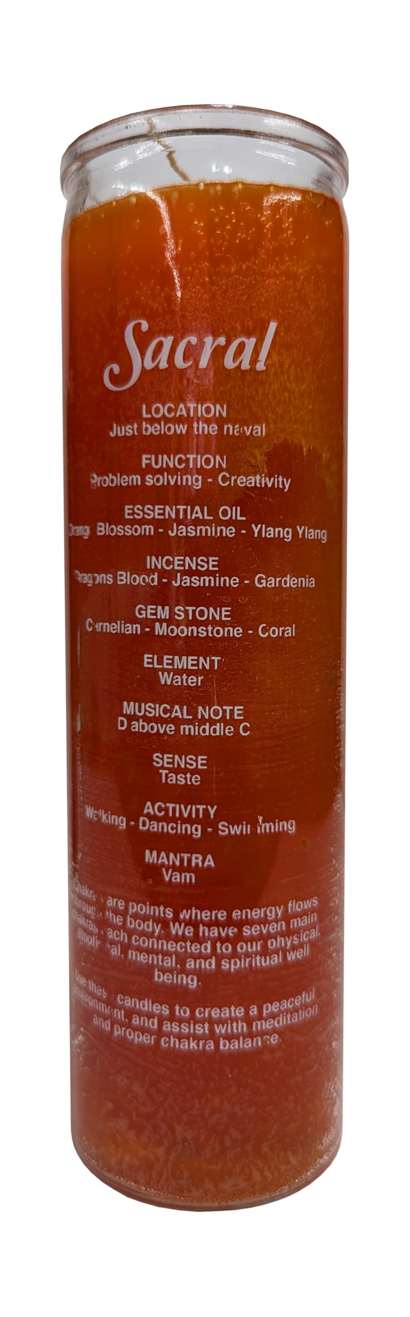 Generic Sacral Chakra 7 Day Orange Candle