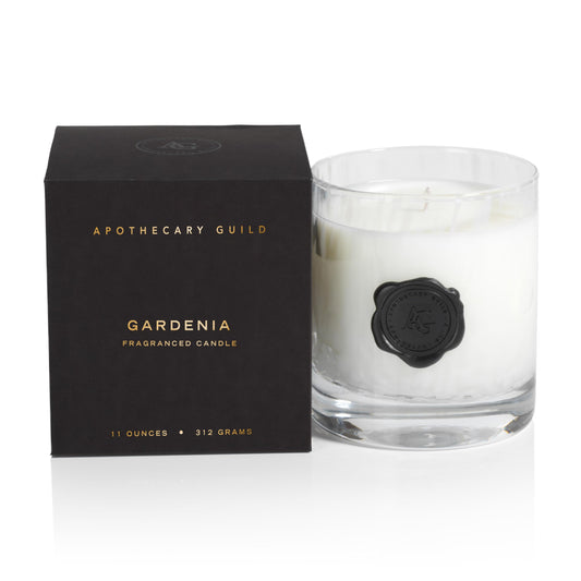 Zodax Apothecary Guild Opal Glass Jar Scented Candle for Home Decor - Single-Wick Candle Ideal for the Home - Gift Box Package Included - Gardenia - 11 Oz.