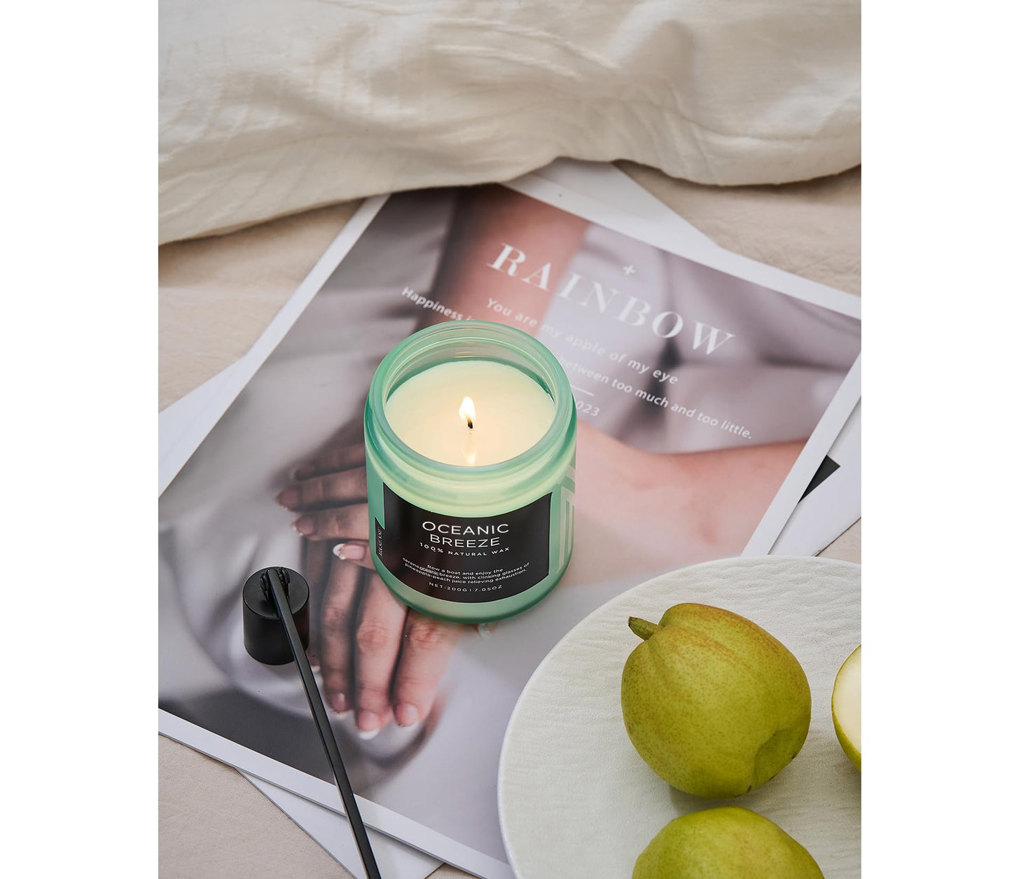 M&SENSE Oceanic Breeze Home Scented Candles, 7.05oz Natural Soy Wax, 50-Hour Slow Burning, Non Toxic Organic Candle, Aromatherapy Fragrance for Stress Relief, Housewarming Gifts for Women/Men