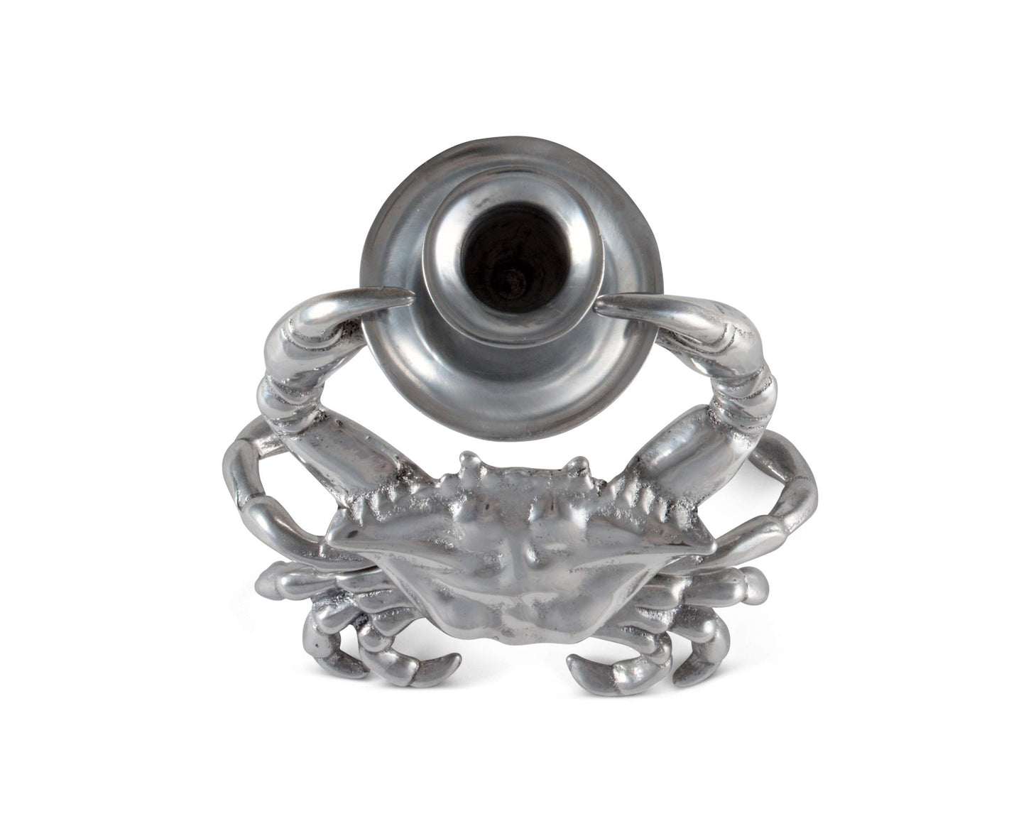Arthur Court Aluminum Metal Crab Candle Holders/Candlestick - Perfect for Outdoor Table or Ocean/sea décor Quality Durable Silver Metal 5.5 inch Tall