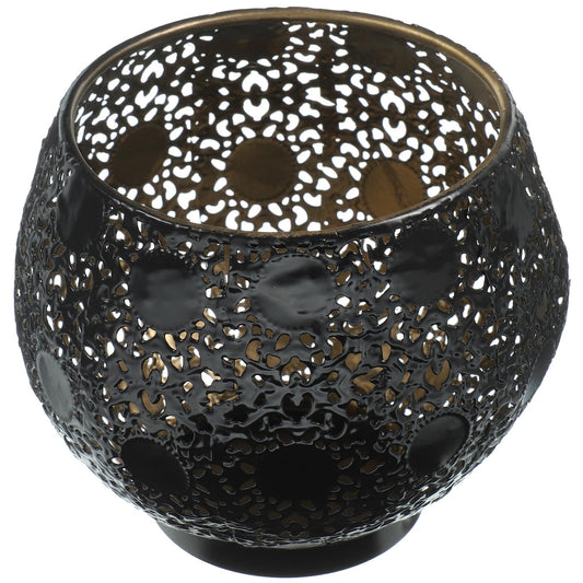 Cabilock Metal Tea Light Holder Hollow Candle Lantern Moroccan Style Iron Ball Desktop Candlestick Decor Vintage Home Tabletop Ornament