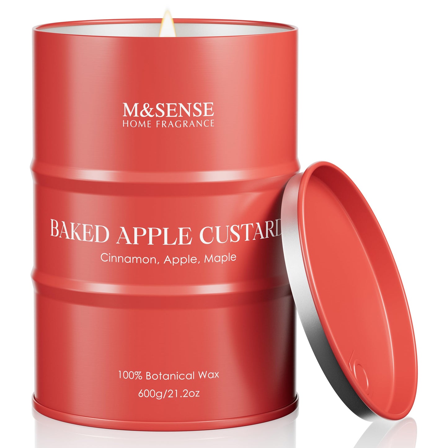 M&SENSE Baked Apple Scented Candles Large, Natural Soy Candles 21.2oz 120 Hour Slow Burning,Christmas Candle Candle for Stress Relief Meditation Relaxing,Aromatherapy Christmas Decor