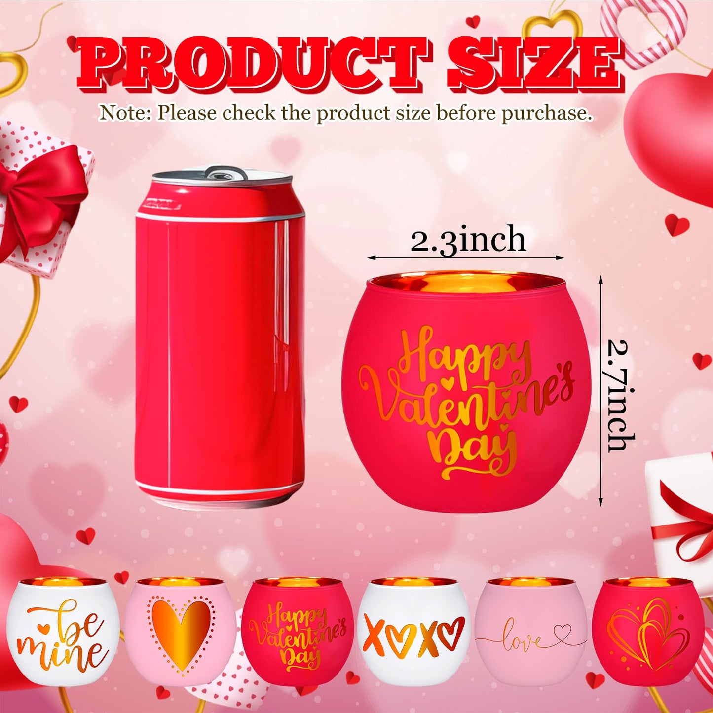FoldTier 6 Pcs Valentines Candle Holders Love Glass Tealight Votive Candle Holder for Table Centerpiece Valentine's Day Wedding Party Decoration Home Tabletop Decor Gift