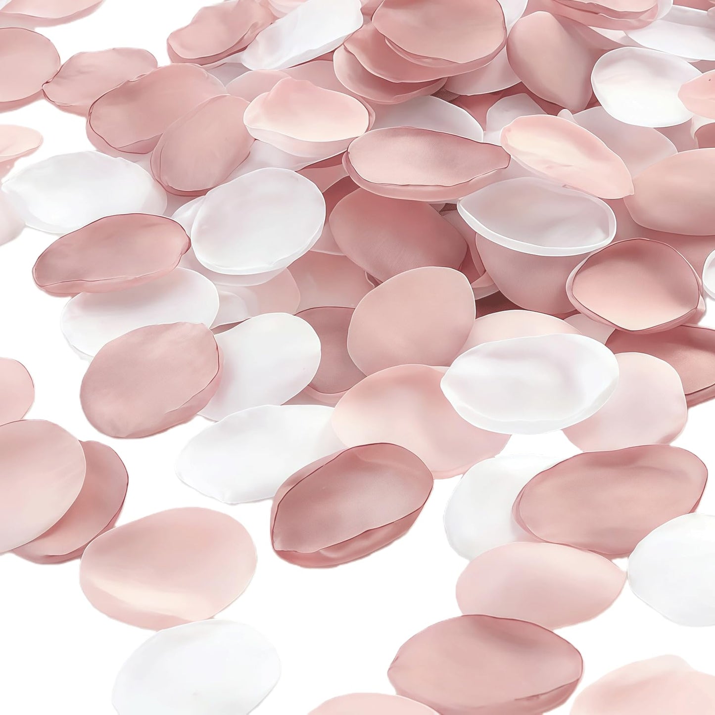 400PCS Pink & White Rose Petals, Faux Silk Flower Petal, Scatter Petals for Wedding Confetti Basket Aisle Dinner Table Centerpieces Reception Bridal Shower Party Decoration Romantic Event Supplies
