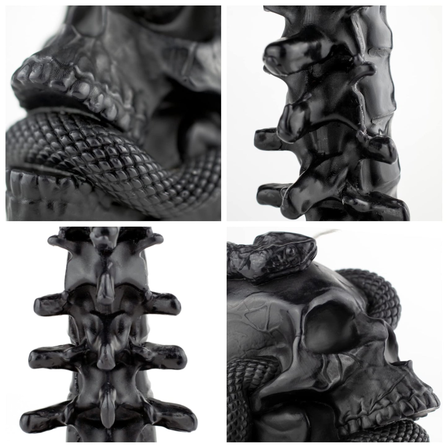 Kobi & Knight Black Skull Candle Set - Goth Candle with Snake and Spine in Coffin Gift Box - Gothic Candles for Spooky Halloween Decorations - Creepy Candles for Goth Decor