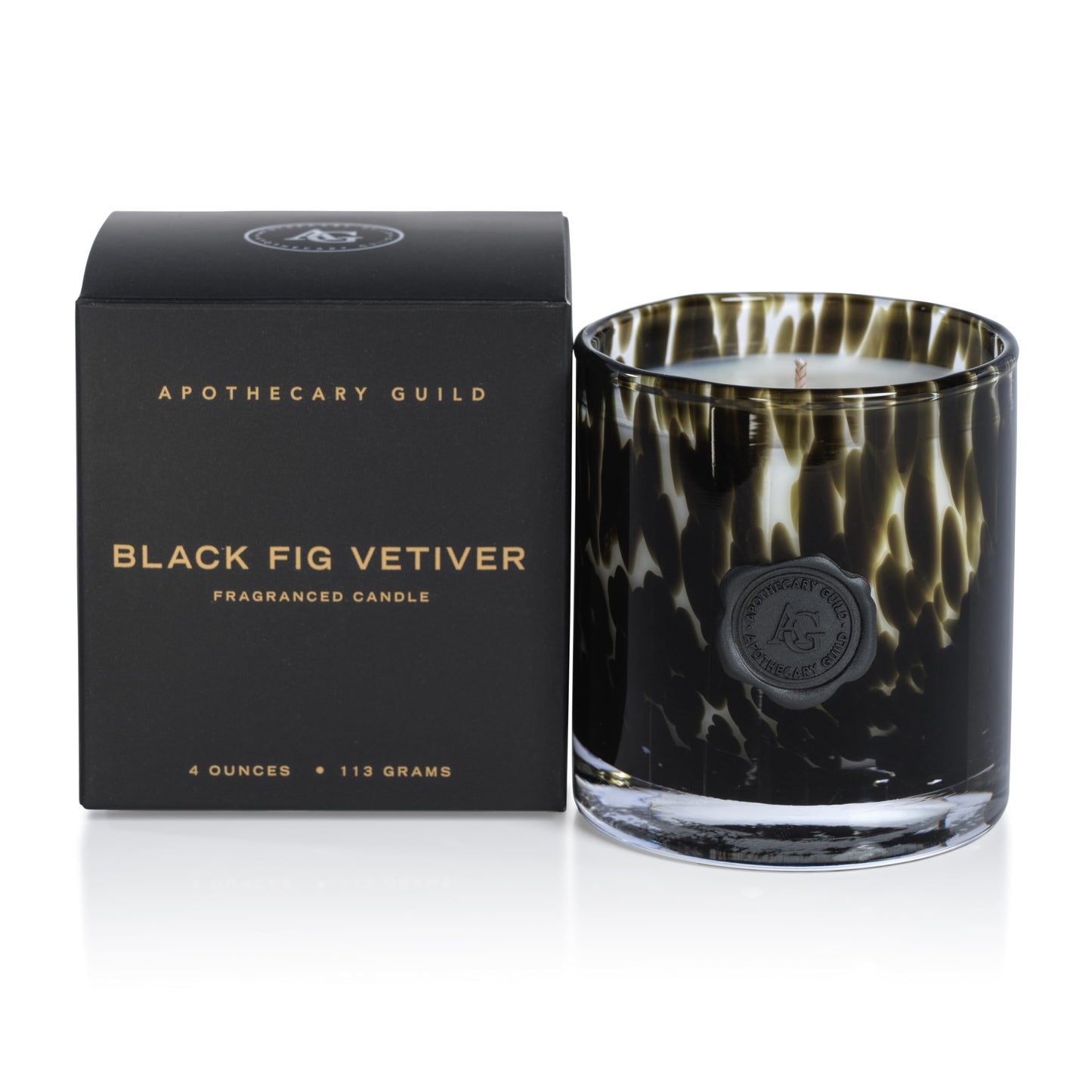 Zodax Apothecary Guild Scented Opal Glass Jar Candle in Gift Box - 4 oz - Black Fig Vetiver