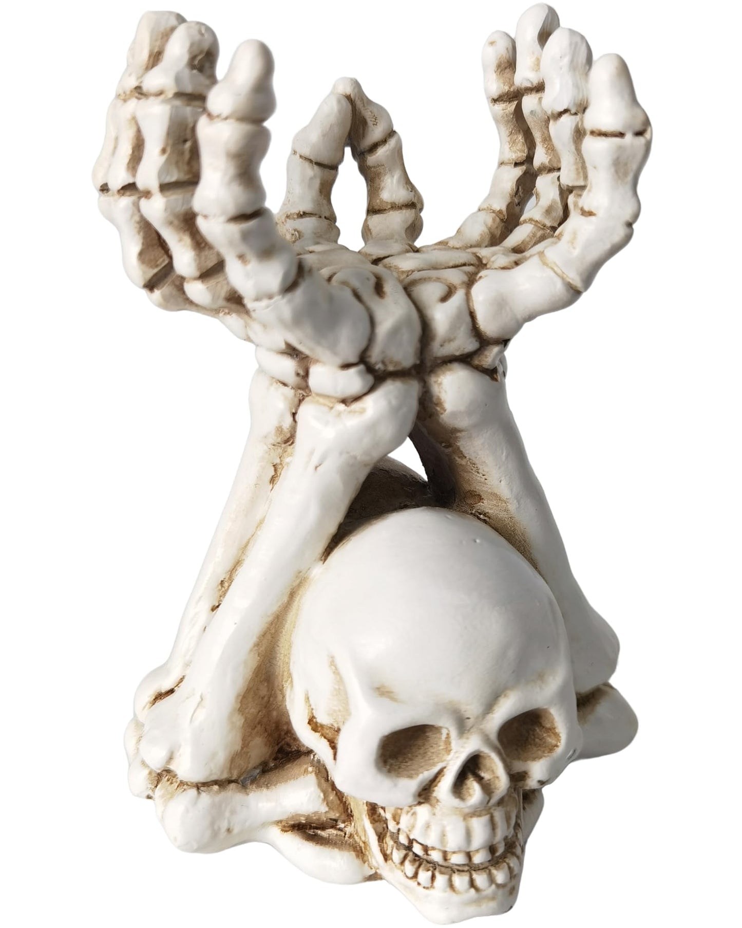 ZASEUCI Gothic Skeleton Hand Candle Holder & Jewelry Organizer Durable Polyresin Display for Taper or Pillar Candles, Dark Art Home Decor