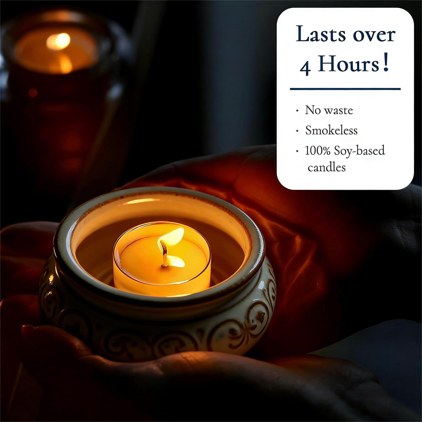 DILILILI Tea Lights Candles, Votive Candles Bulk 25 Pack, 4 Hour Long Burning Unscented Non-Toxic Soy Wax Tealight Candles for Wedding Centerpieces Home Decor Emergency Party Use