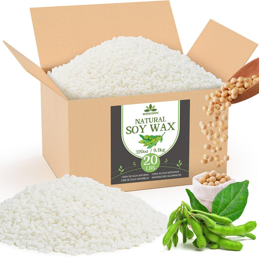 Soy Wax, Waxcanpy Natural Soy Wax for Candle Making, Organic Candle Wax from Farm, No Additives, Harmless and Pure (20lb)
