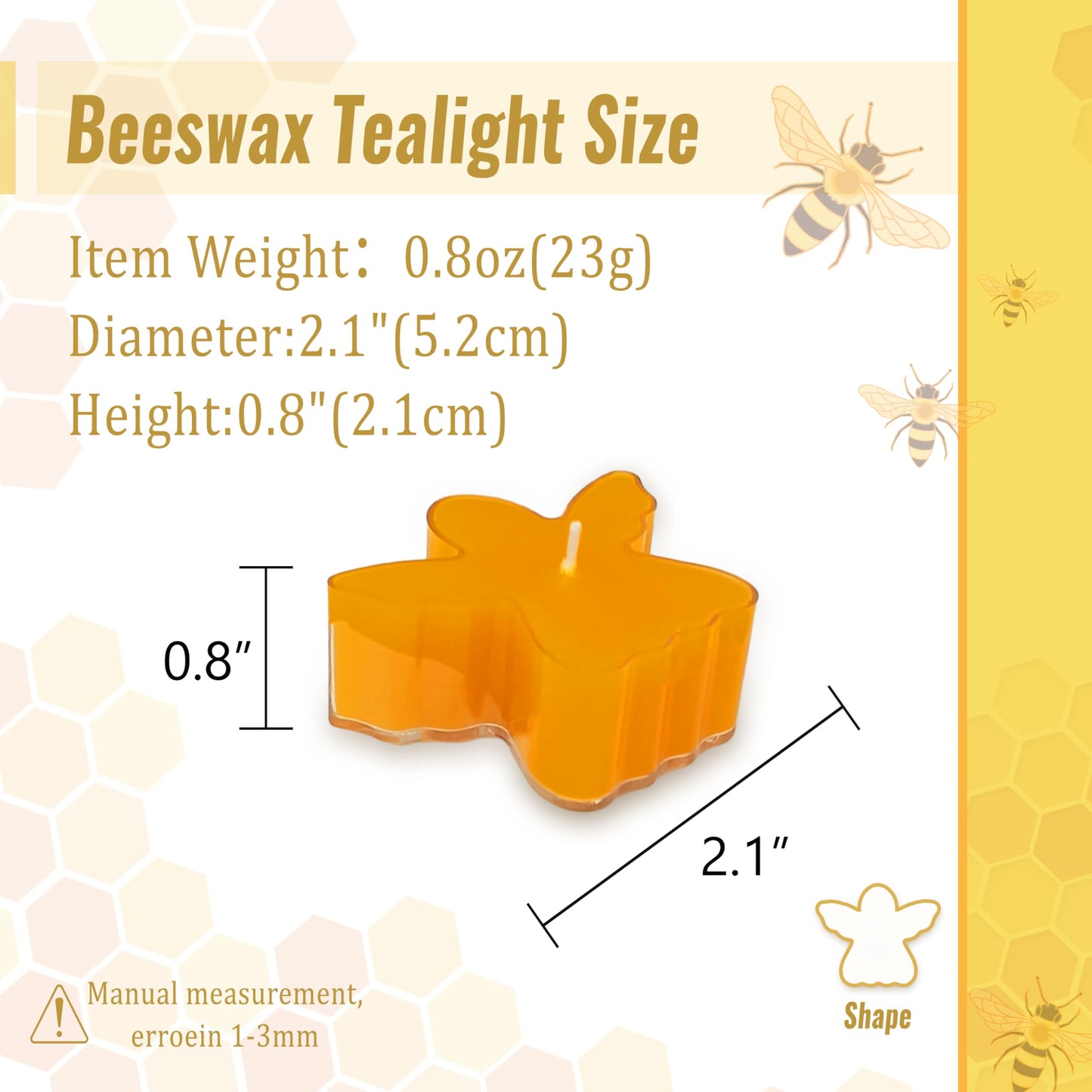 24pcs Beeswax Tealights Beeswax Tealight Candles Clear Cup Pure Handmade Beeswax Tealights Smokeless Bee Wax Candle for Birthday Party,Wedding, Spa, Home Decor