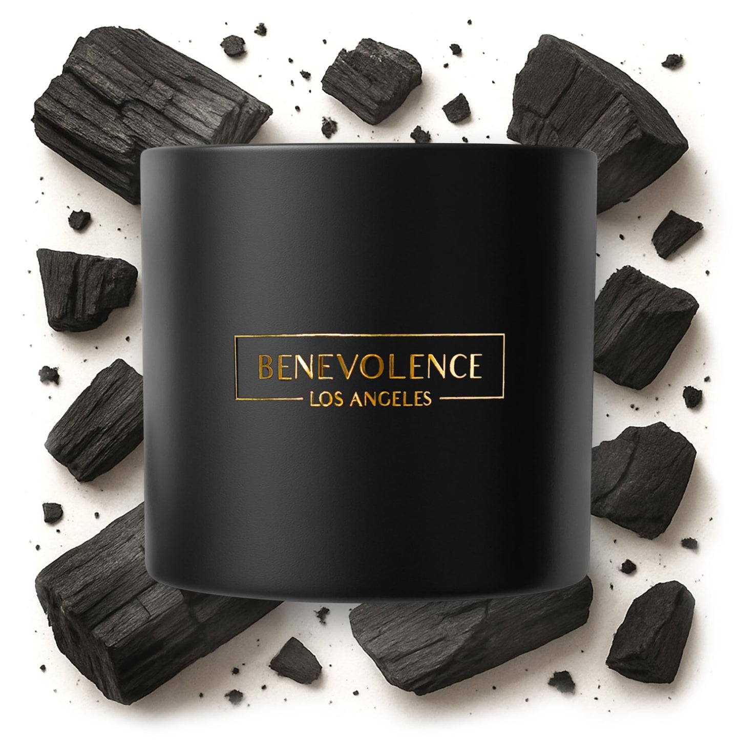 Benevolence LA 3 Wick Candle, Charcoal Large Scented Candle | Soy Candles | Holiday Candle Gifts for Women and Men | Home Fragrance | Aromatherapy | Bathroom Freshener 14.5 Oz, 45 Hour Burn