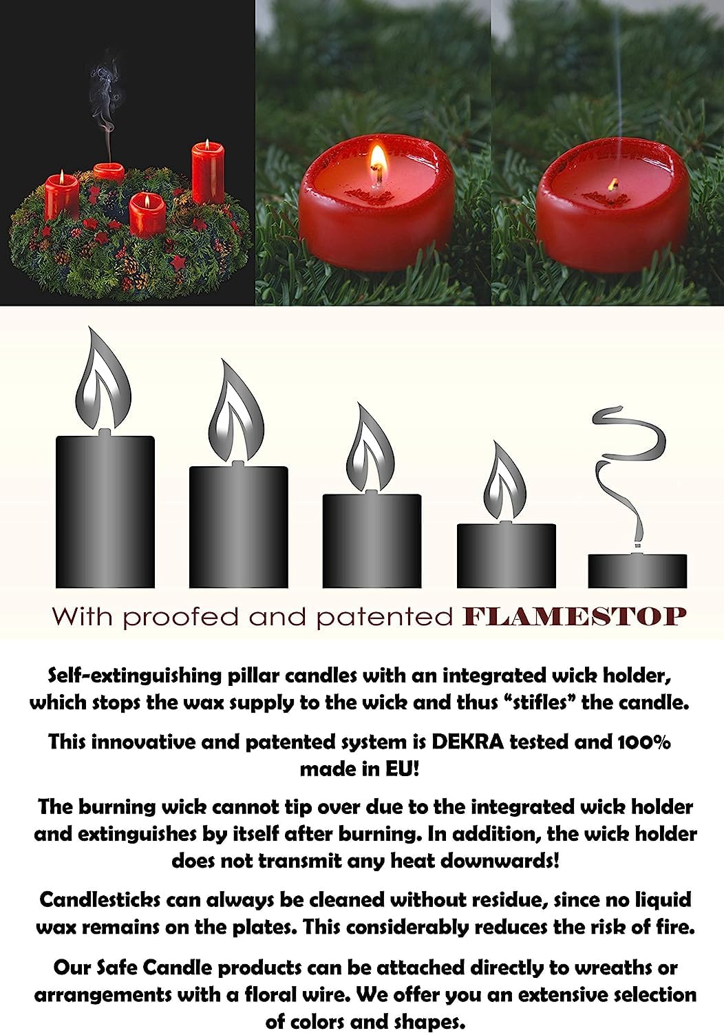 HYOOLA Ivory Pillar Candles 2x3 Inch - 12 Pack Unscented Bulk Pillar Candles - European Made