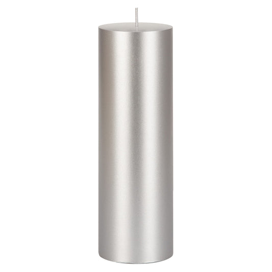 Mega Candles 1 pc Unscented Solid Silver Pillar Candles, Hand Poured Premium Wax Candle 3 Inch x 9 Inch, Home Décor, Spas, Weddings, Occasions, Party, Centerpieces, Holidays, Vigils, Prayers