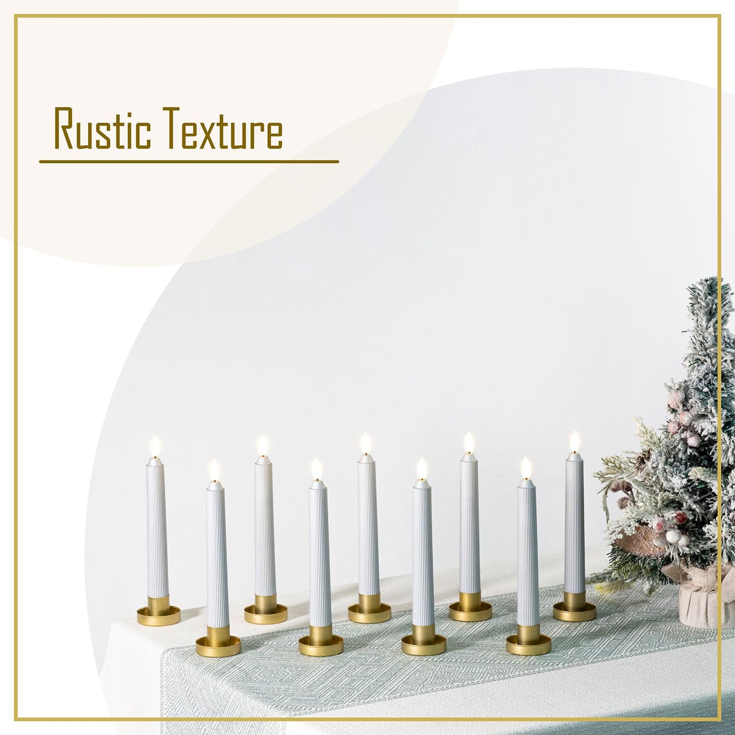 Smtyle Gold Taper Christmas Candle Holders for Candlestick Candles and Candlesticks Set of 9 Unique and Eye-catching Holders Modern Contemporary Decor