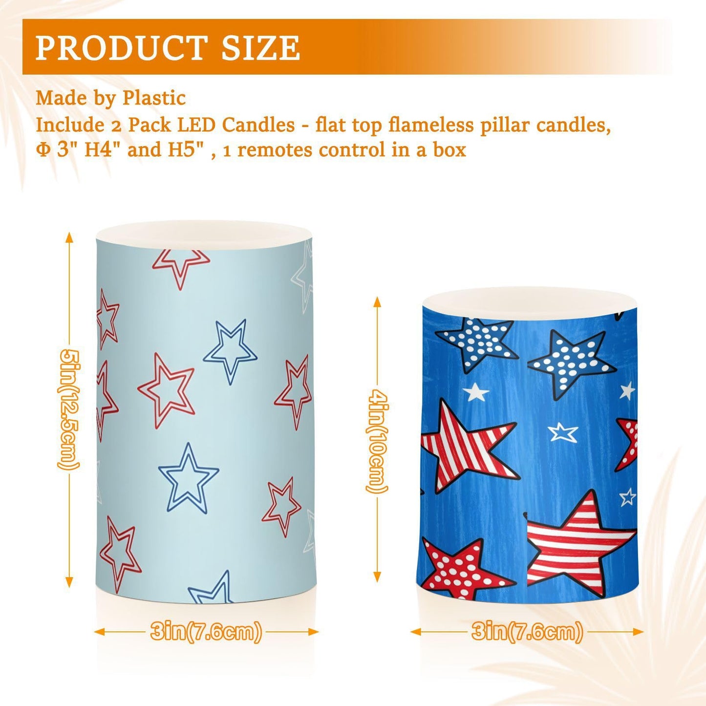 JULYTO Flameless Candles with Remote and Timer Navy Blue Fluid Ink Marble Battery Operated Candles Set of 2 Sparkling Flickering Pillar Led Fake Candles for Halloween Christmas Wedding Decor