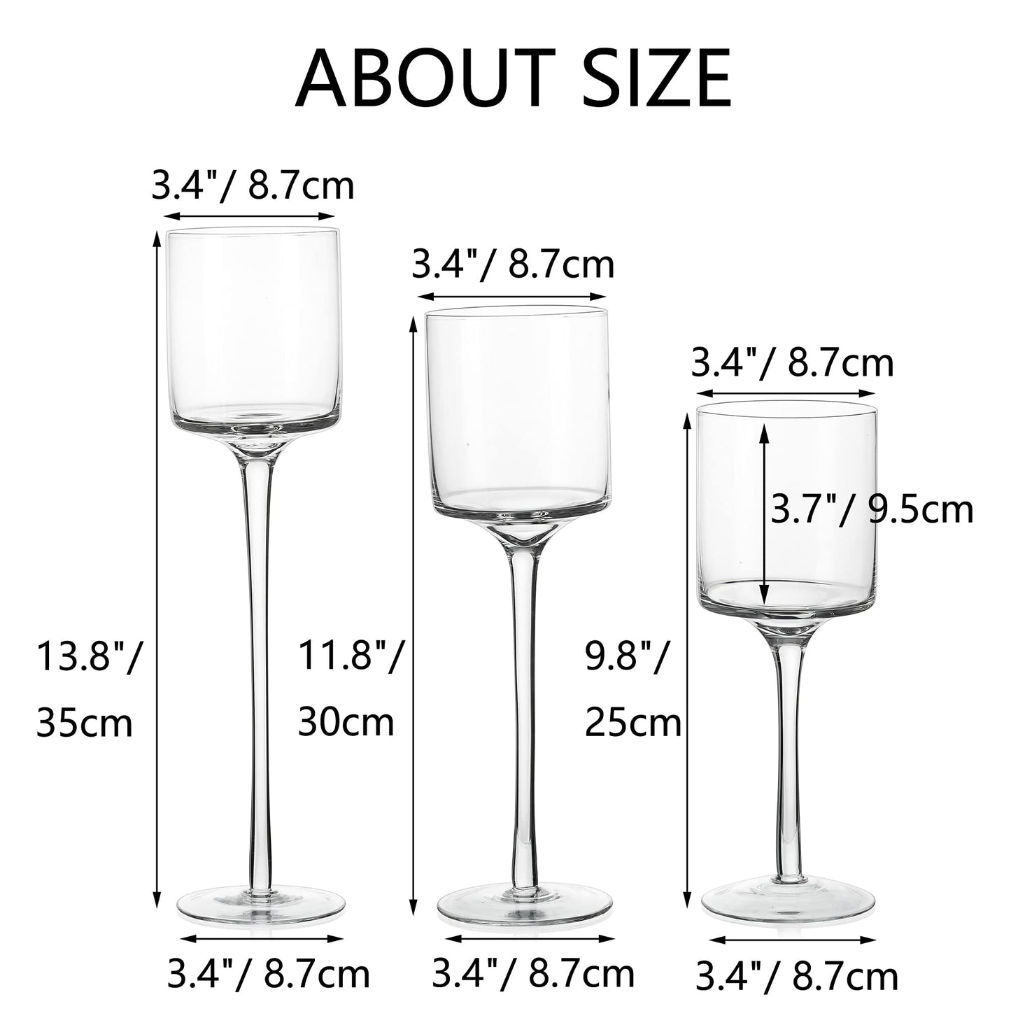 Nuptio 1 Set Tealight Candle Holder Tall Glass Candle Holder for Floating Candles, Glass Candle Holders for Pillar Candles, Tall Candle Holders for Table Centerpiece Home Party Wedding Table Decor