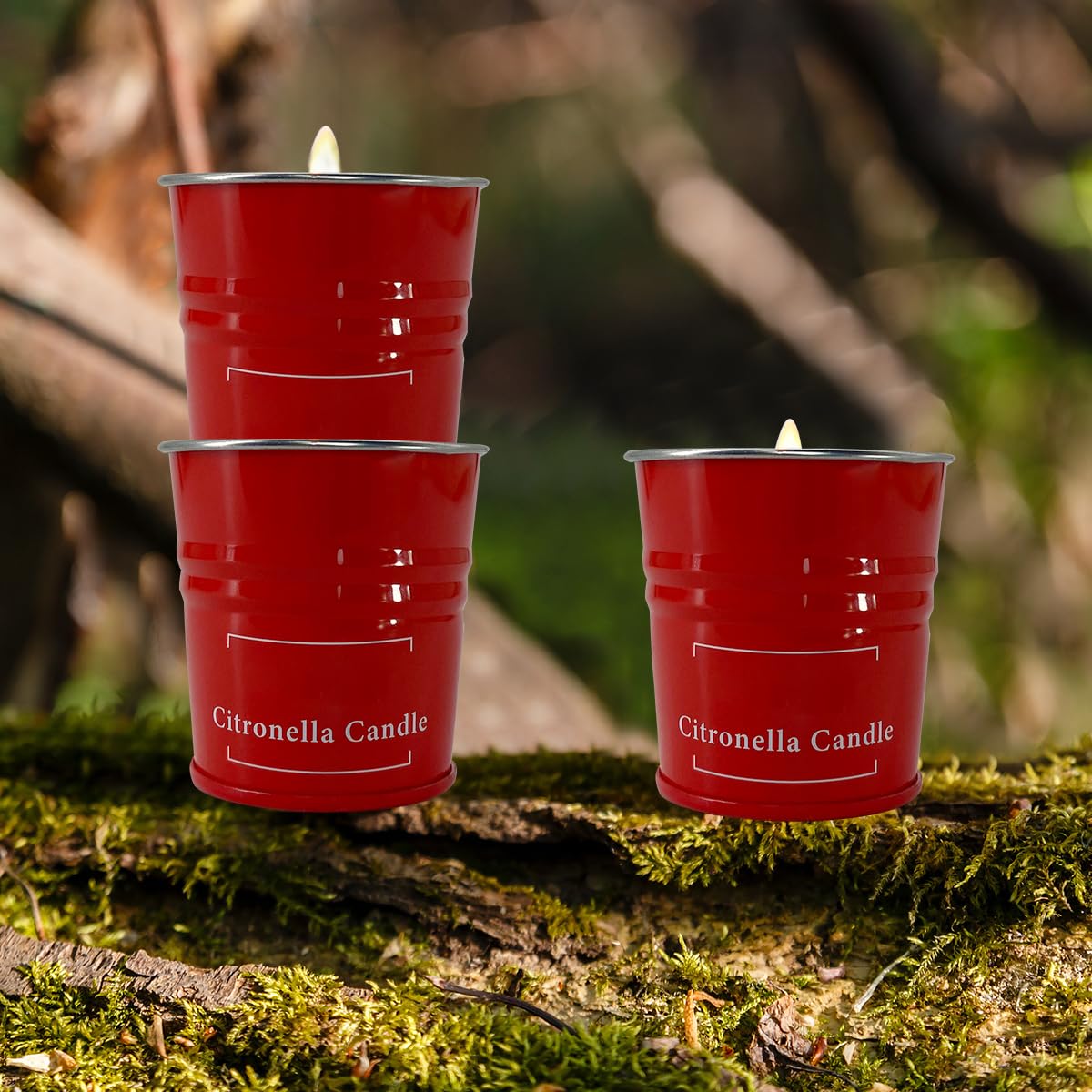Enhanced Scents Outdoor Citronella Candles, 9 Pack, Red, Repel Scented Candles, Control, 100% Soy, for Patio, Outside, Outdoor Table Decor, Camping Accessories, Home Scented