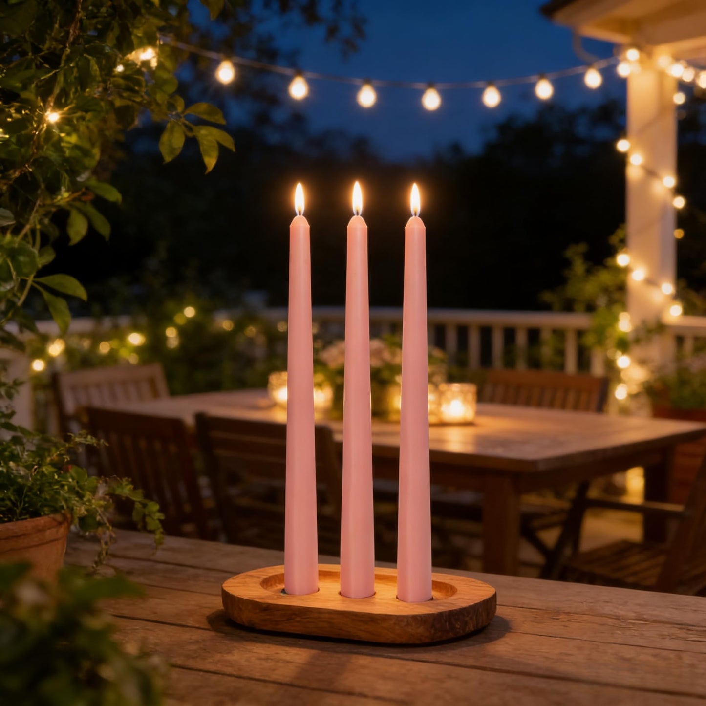 12 Pack 10 inch Dusty Pink Taper Candles, Unscented Dripless Smokeless Candlestick Bulk for Home Dinner Wedding Romantic, 7-8 Hours Burn