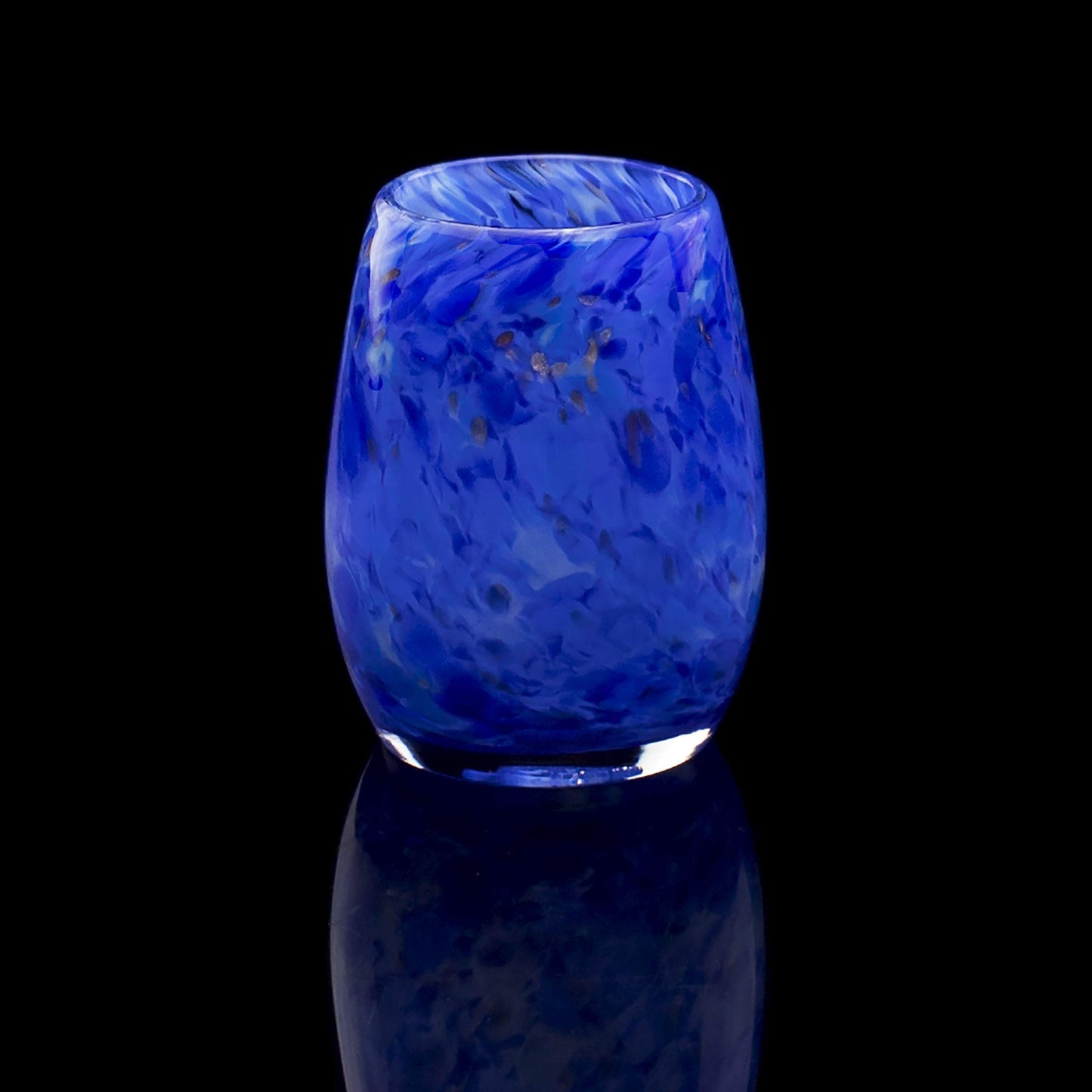 Totally Blown Glassworks Votive Candle Holder, Tea-Light, Handmade Blown Glass, Accent Vase, Centerpiece, Home Decor, Artist Dehanna Jones, Seattle, WA. (Belltown Blues)