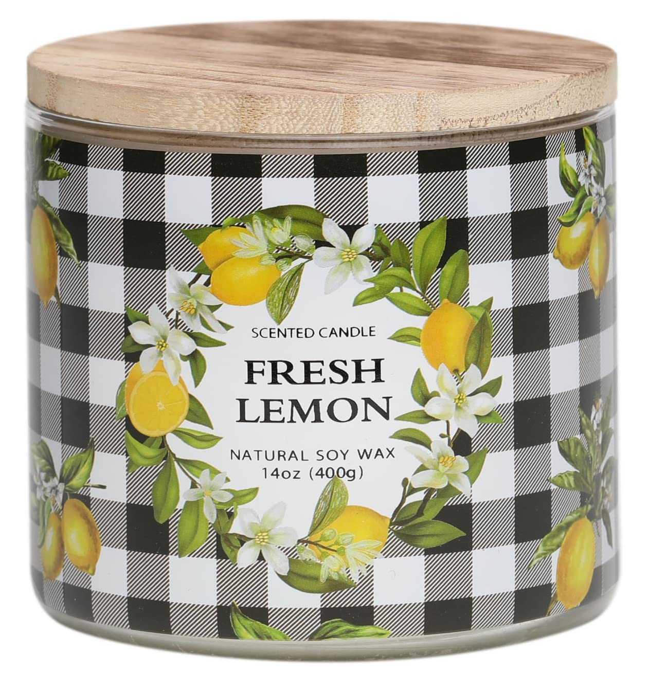 Lemon Candle, Fresh Lemon Scented Candle, Large 3 Wicks Candle, 14 oz