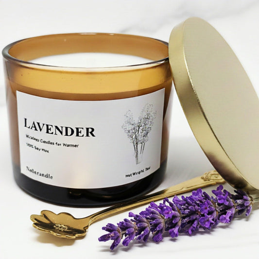 VOHO Lavender Wickless Candles for Candle Warmer Lamp, 9oz Soy Candle with Stirring Spoon & Lid, Wickless Lavender Aroma Ideal for Candle Lamp, Candles Gifts for Women Birthday Christmas Home Aroma