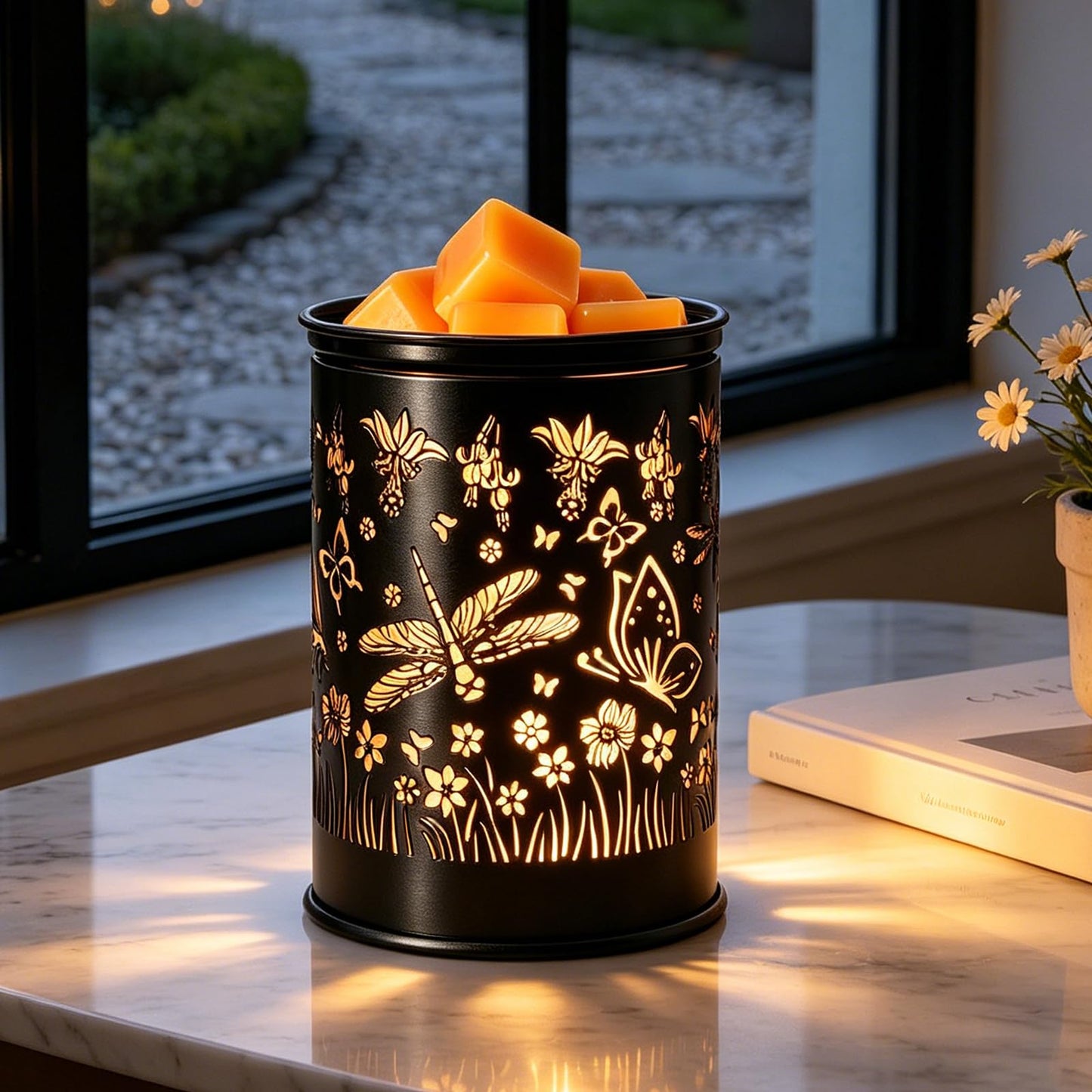 kaakuuki scentsy Wax Warmer for Scented Wax melt Warmer Wax Melter for Candle Making lamp Candle Warmer Plate Oil Burner for Home Decor and Gifts for Holiday(Dragonfly/Butterfly)