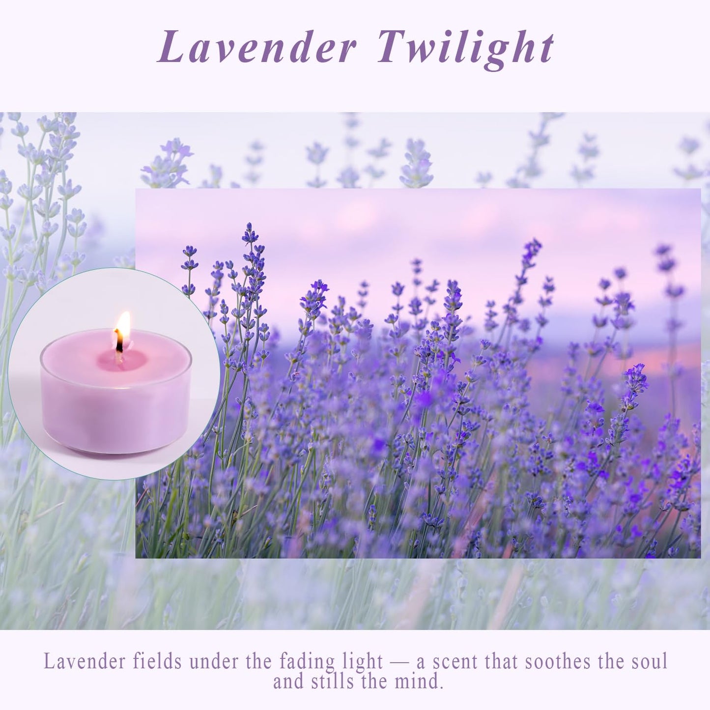 Scented Tea Lights Candles, Lavender Twilight, 16 Pack – Purple Scented Tealight Candles – 100% Palm Wax, 6 Hour Burn Aromatherapy Tea Light Votive Candle for Relaxation, Spa, Yoga, Home Decor