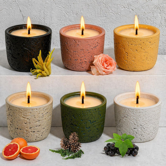 Viyffo 6 Pack Scented Candles, 2oz Mini Candles for Home Scented, Small Colorful Non Toxic Soy Candle Set with 6 Different Aromas, Luxury Home Fragrance & Cute Ceramic Spring Décor Gifts for Women