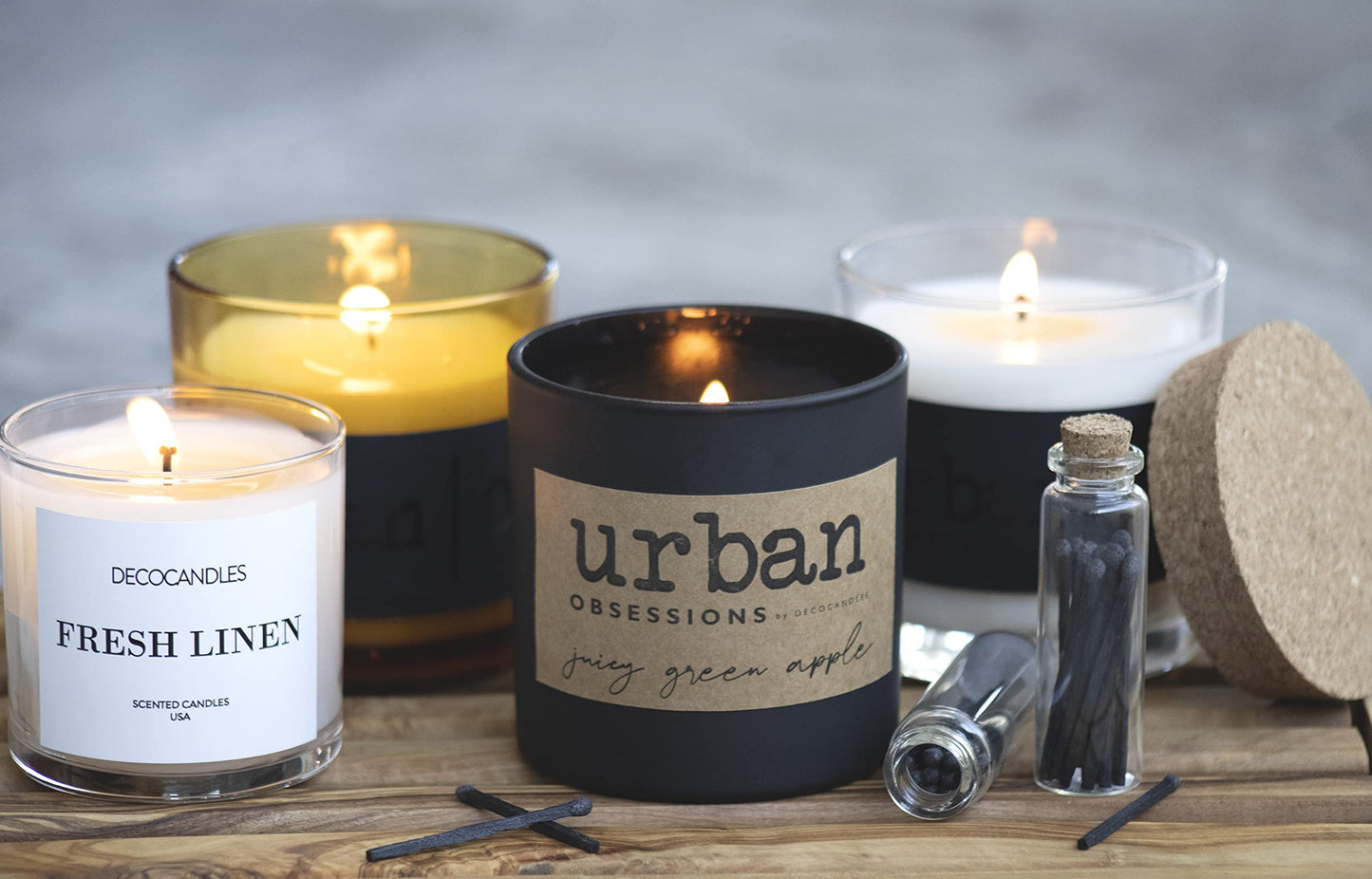 Urban Concepts by DECOCANDLES - Ocean Breeze & Sea Salt - Highly Scented Soy Candle - Long Lasting Fresh Aroma - Hand Poured in USA (9 Oz. Cork)