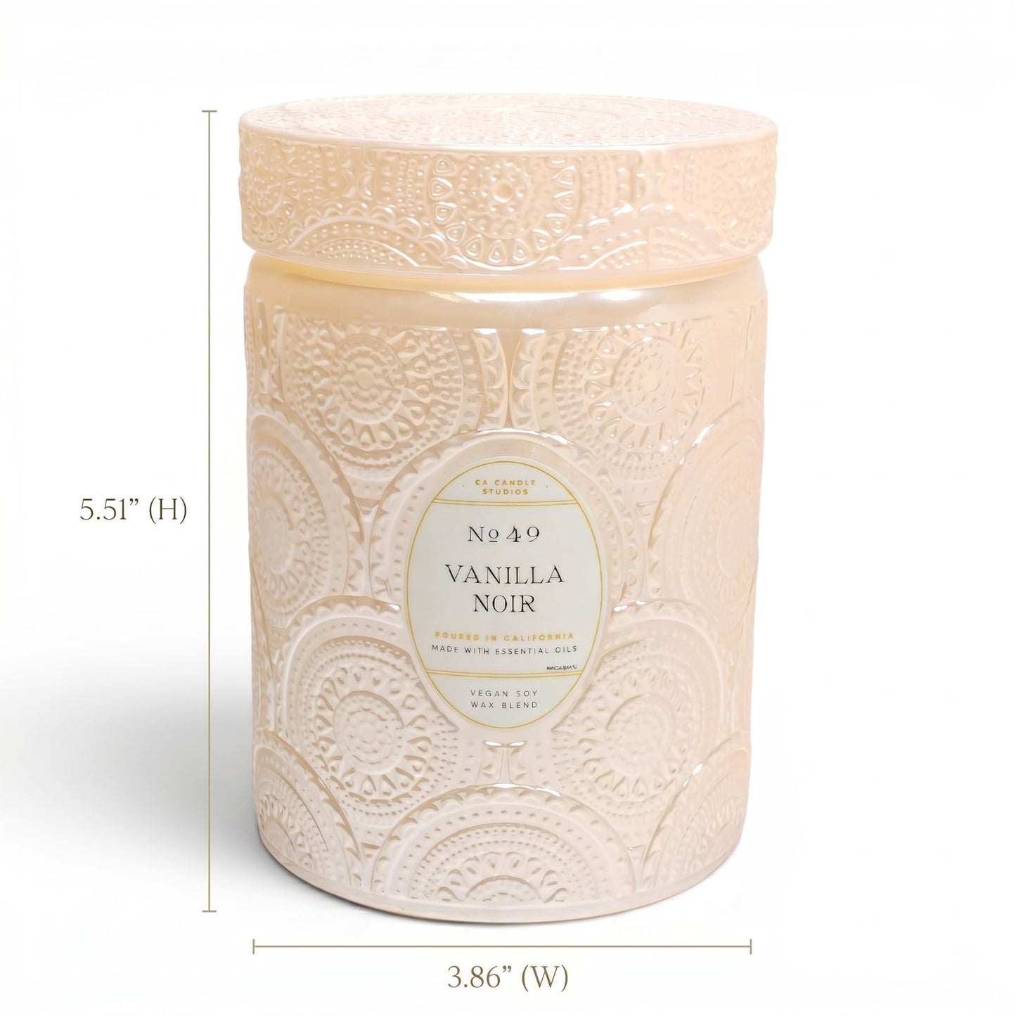 LEOBEN CO – Vanilla Noir Scented Candle – 18oz, Heirloom Collection Design – 80 hr Burn Time – Poured in California Using Vegan Soy Wax and Essential Oils – Made in Small Batches