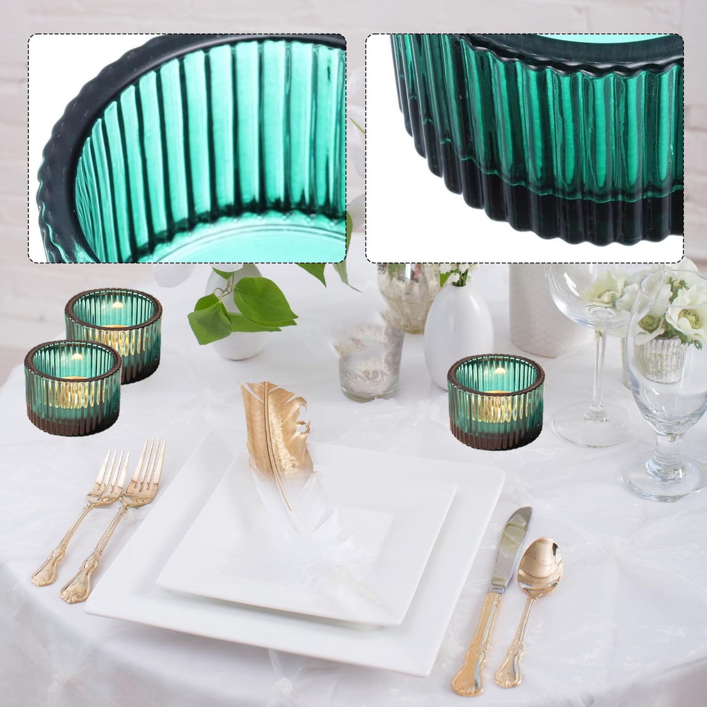 2 Pcs Tealight Candle Holder,Votive Candle Holders Glass Candle Holders Tea Lights Candle Holder for Table Centerpiece Decor Party&Home,Wedding Deco (Blue)