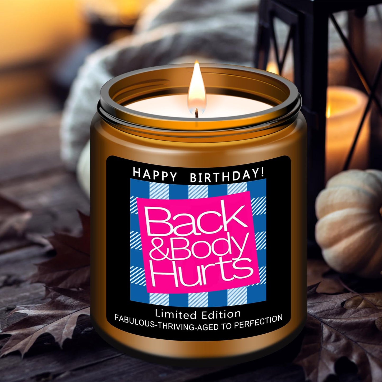 Homsolver Birthday Gifts for Women Men, Happy Birthday Decoration Candles Gift for Her Him, Funny Friendship Mom Dad Sister Friends Wife Husband Present Ideas - Lavender Scented Candle