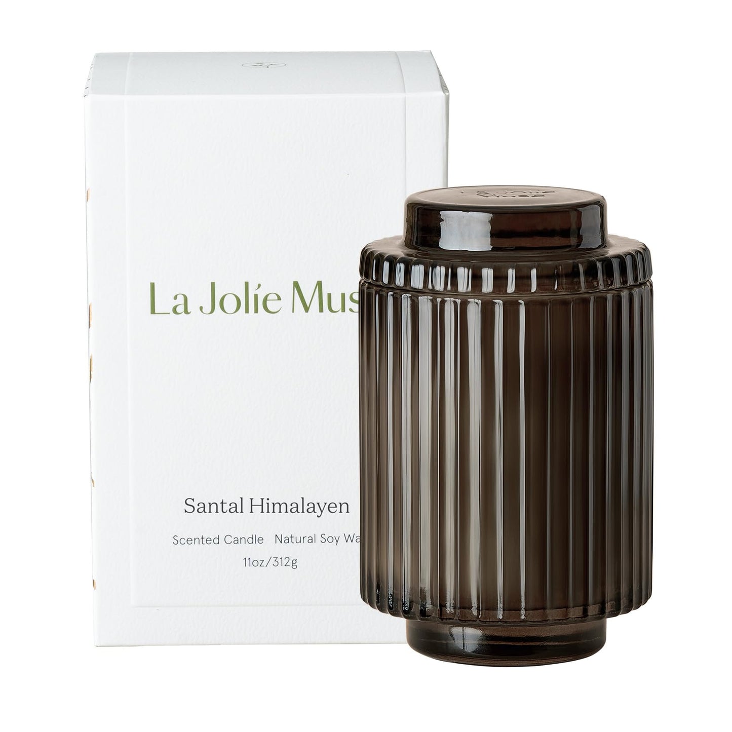 LA JOLIE MUSE Santal Himalayen Candle, Amber Scented Candles Gifts for Women, Natural Soy Candle, Candles for Home Scented, Luxury Glass Jar Candles for Home Decor, 60 Hours Long Burning, 11 Oz