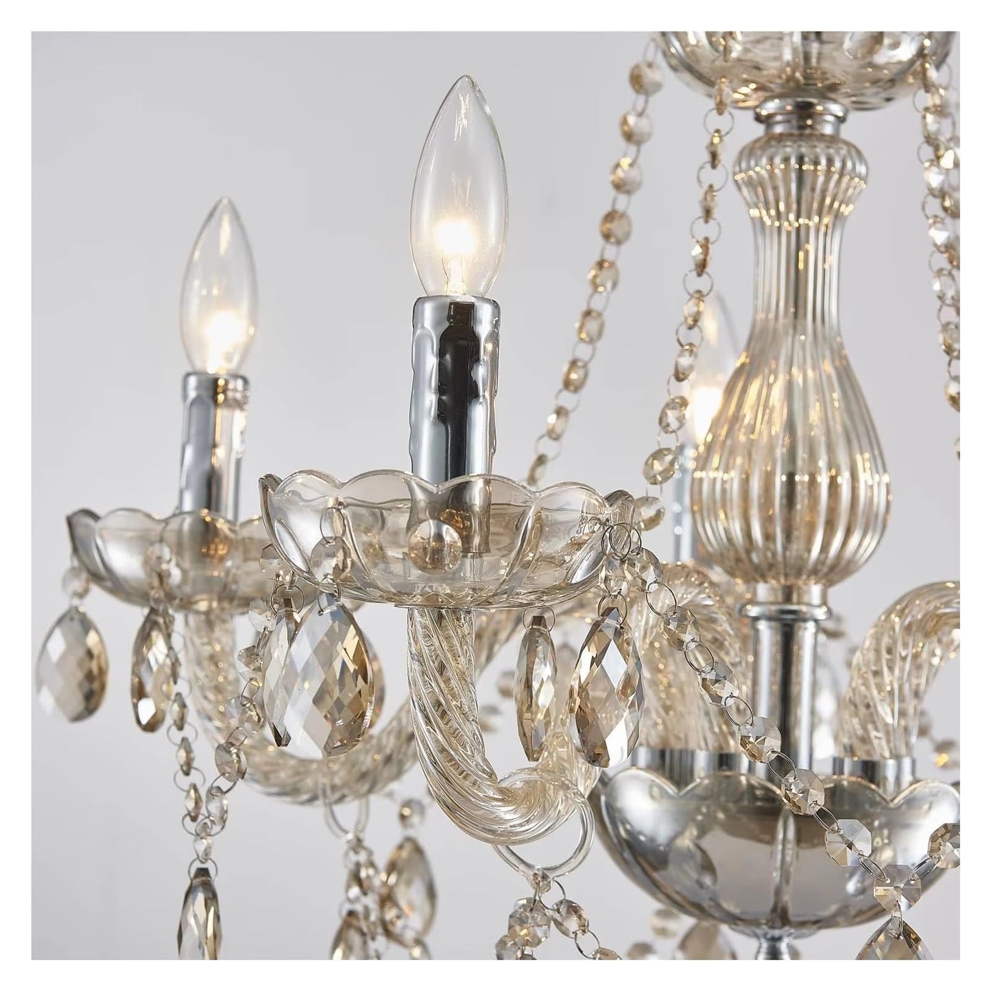 Luxury Crystal Candle Chandelier Lights for Living Dining Room Bedroom Kitchen Indoor Decorative Pendant Light,Full of Fashion
