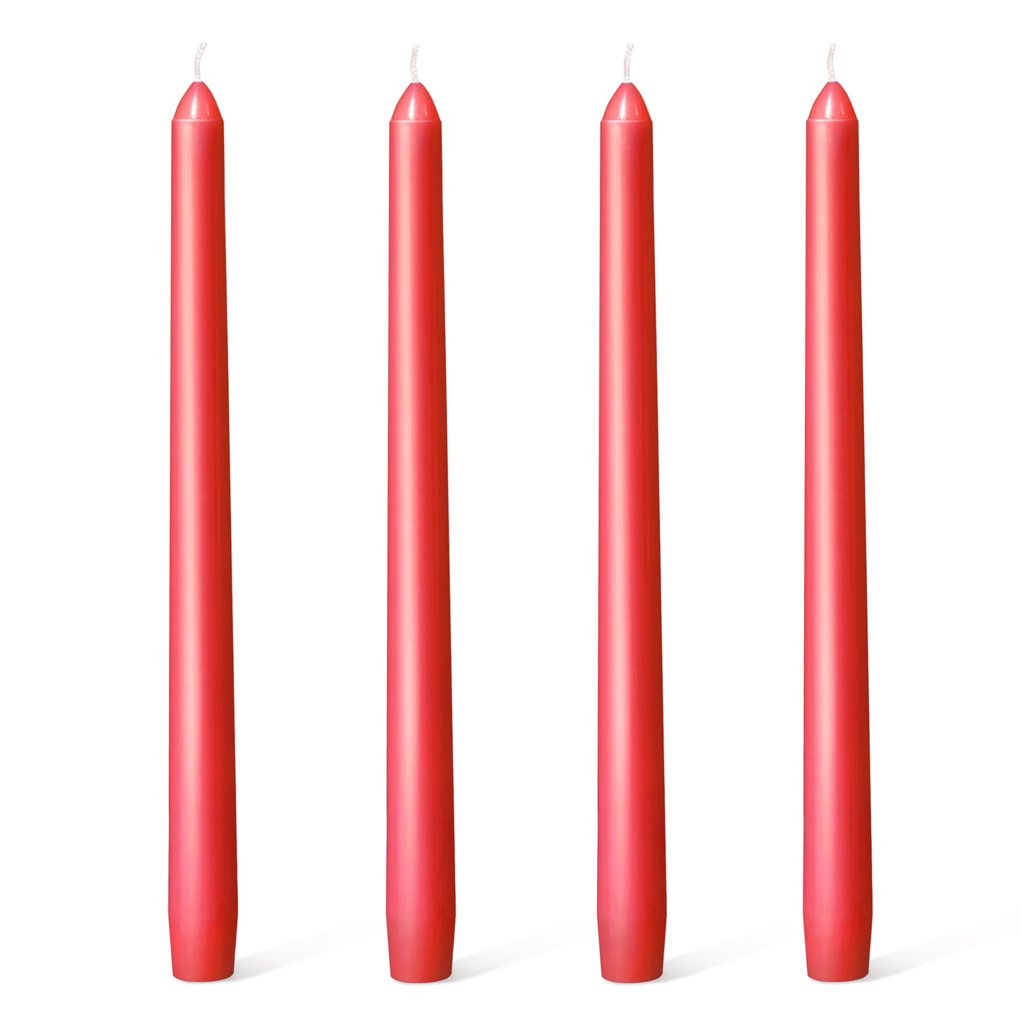Everymoment Red Taper Candles - 4 Pack 10 Inch Candlesticks - Dripless & Smokeless for 8 Hours - Unscented Paraffin Wax - Ideal for Valentine’s Day Christmas Wedding Halloween Holiday & Home Decor