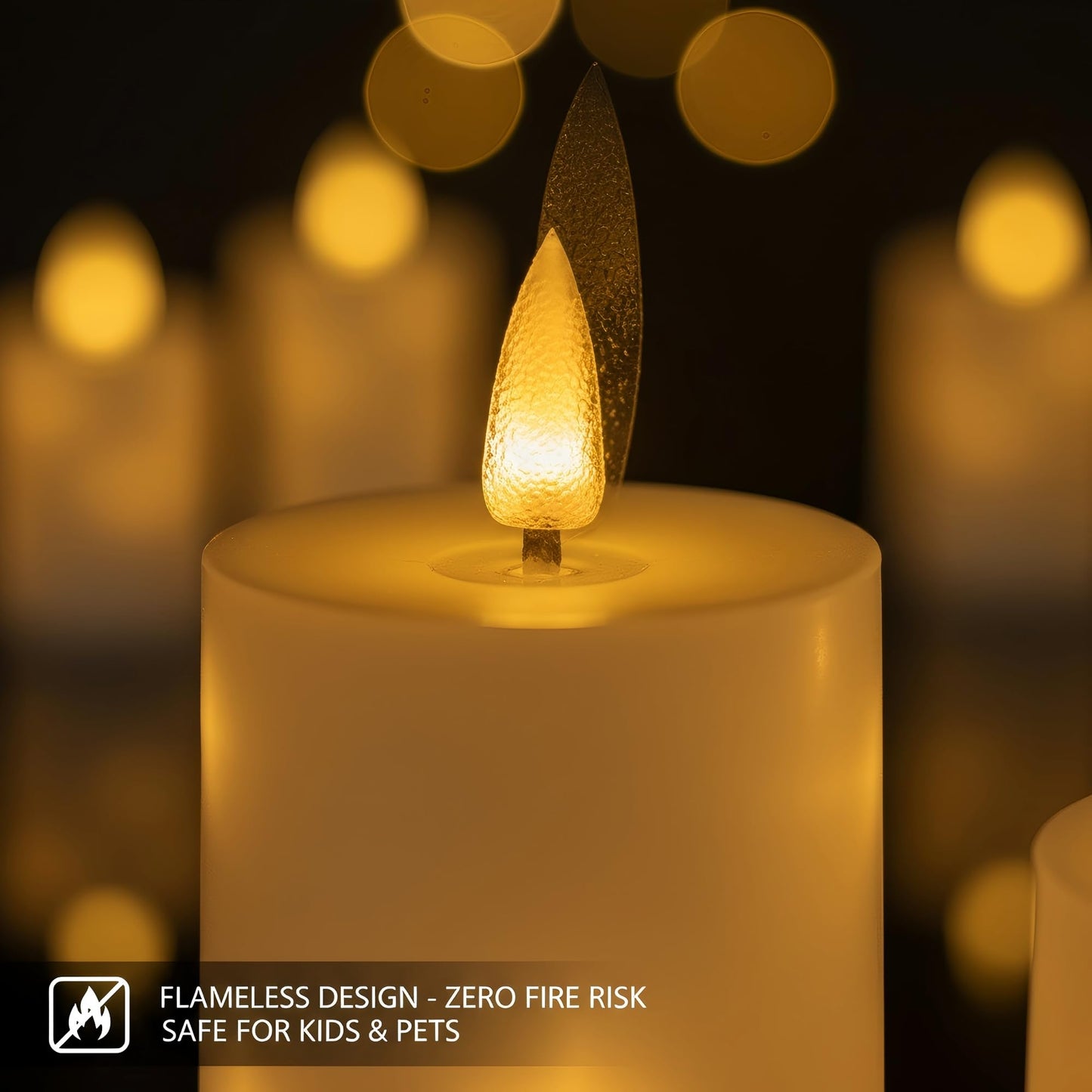 Goyuon Flameless LED Candles 5 Pack with Timer Remote, Embedded Star String Lights, Battery Operated Flickering Candles for Home Wedding Bedroom Living Room and Festival Decorate