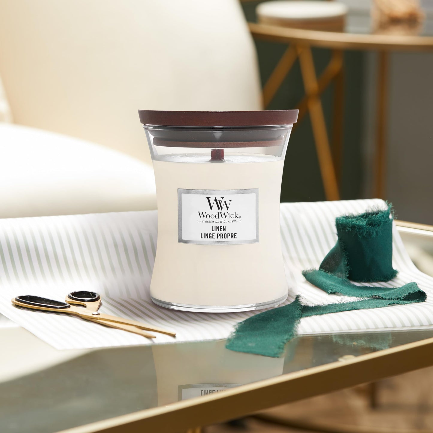 WoodWick Coastal Sunset Gifts for Women and Men, 9.7 oz Medium Hourglass Candle with Crackling Wick