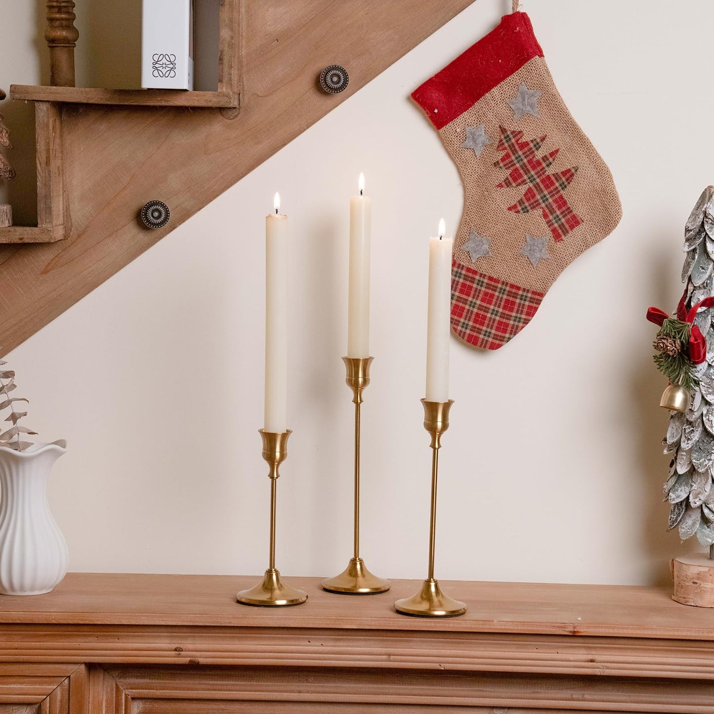 CHILL RECIPE Candlestick Holders Gold Taper Candle Holders, 3 PCS Candle Sticks Holders for Home Decor Table Centerpiece Wedding Housewarming Festival