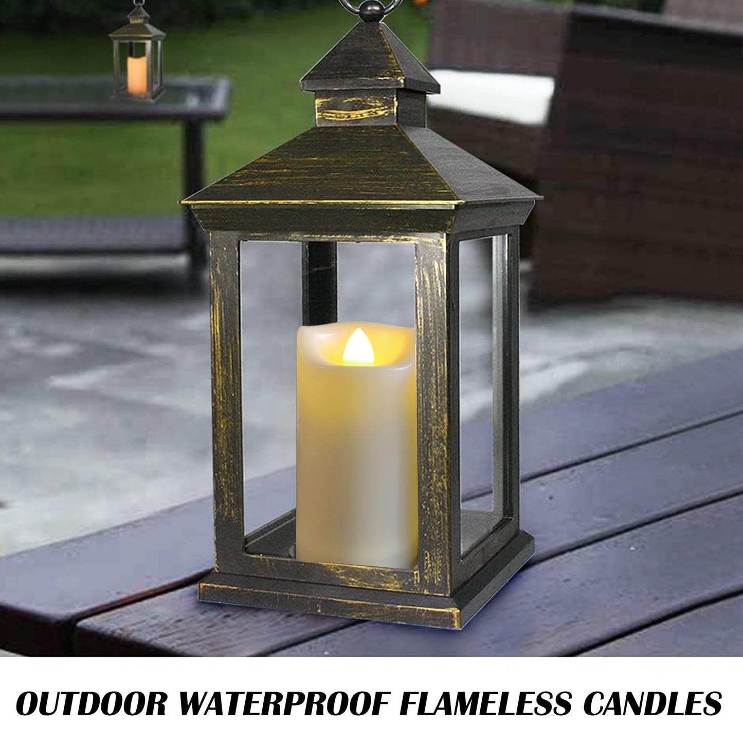 4 Pack Battery Operated Candles 2"x4"/5"/6"/7" Plastic Flickering LED Flameless Candles with Timer Outdoor Waterproof Wedding Party Halloween Christmas Decoration Realistic Slim Tall Pillar Candles