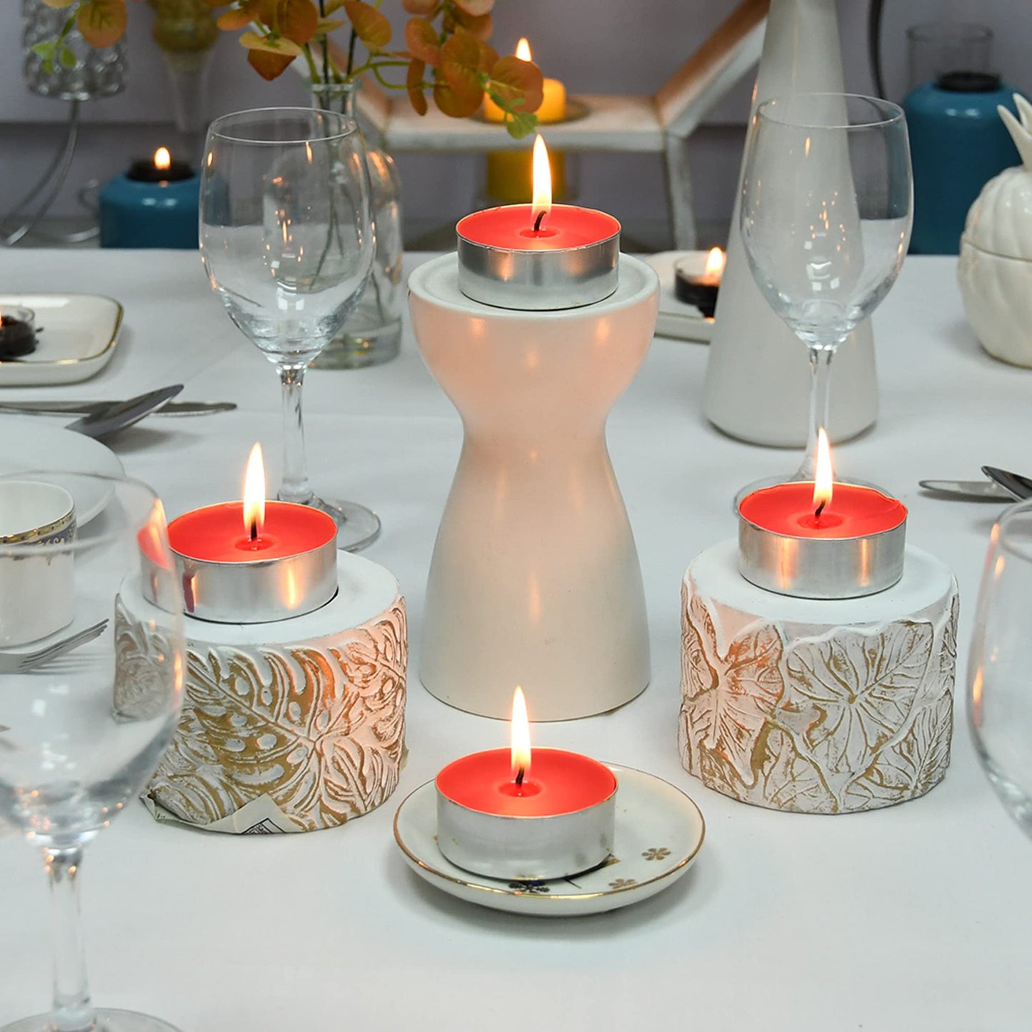 Zest Candle 12-Piece Tin Cups Tealight Candles, Mega Oversized Red s