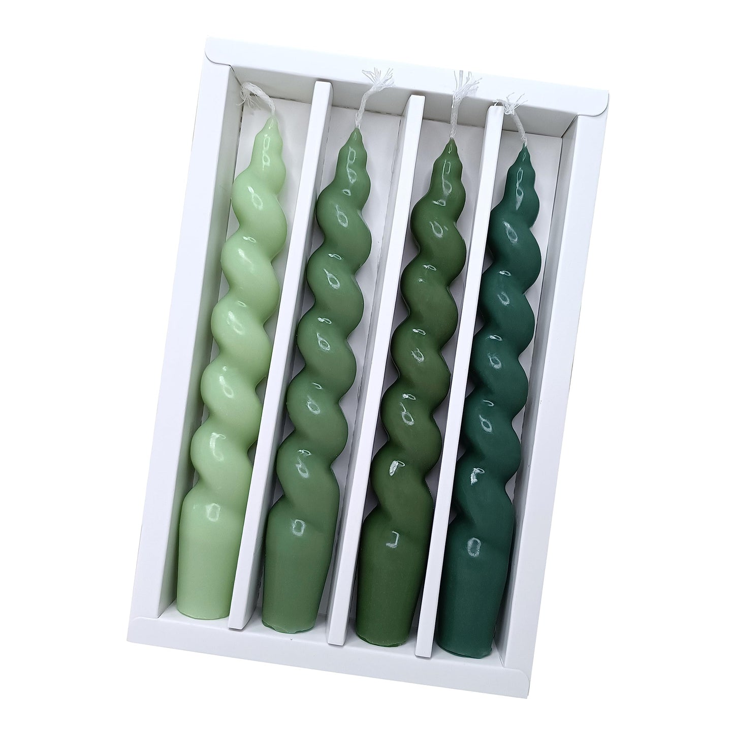Spiral Taper Candle Twisted Candlesticks Dinner Candles Green Candle Stick Unscented Candles for Home Décor Weddings Festive Seasons Holiday
