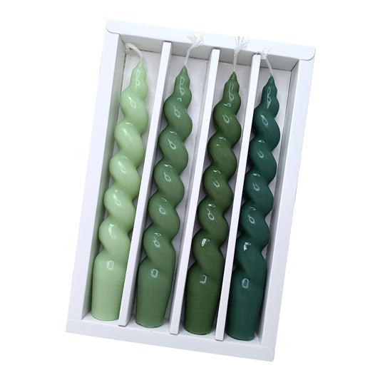 Spiral Taper Candle Twisted Candlesticks Dinner Candles Green Candle Stick Unscented Candles for Home Décor Weddings Festive Seasons Holiday