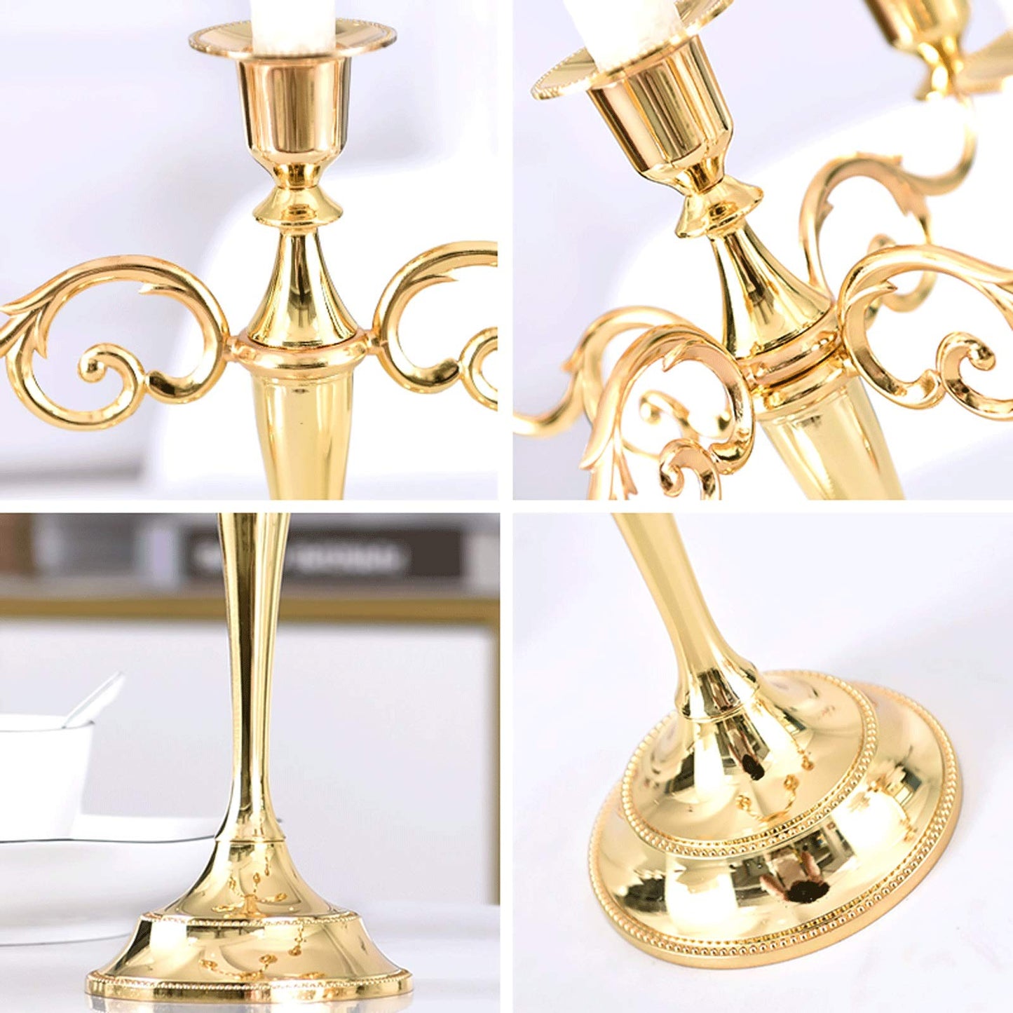 Candle Holderss Metal Candlesticks Decor， Candlesticks Holder For Formal Events, Taper Candle Holder Stand Centerpiece Elegant Decoration Piece for Table Candle Stand Decorative Candlestick