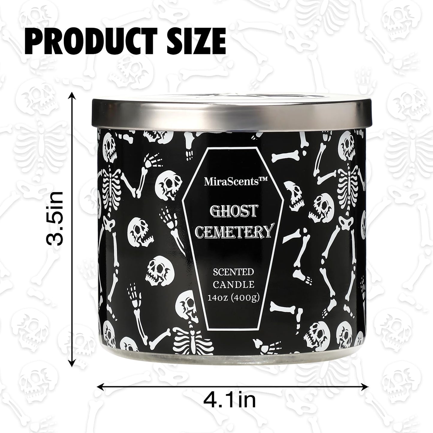 Halloween Candle, Halloween Scented Candle, Ghost Cemetery Candles, Large 3 Wicks Candles, Natural Soy Wax,Gifts for Women,14oz