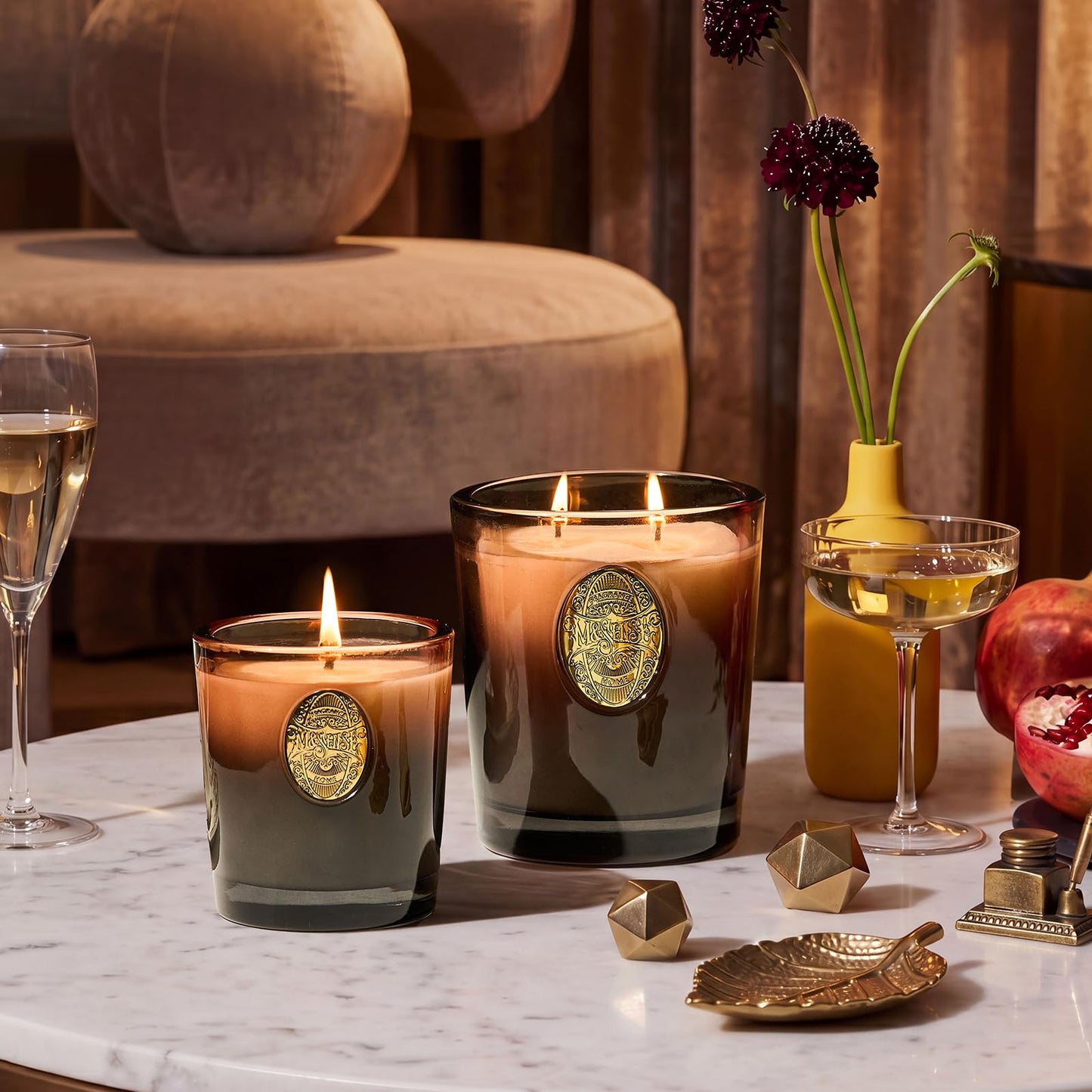 M&SENSE Natural Soy Candle | Mahogany Sandalwood & Black Brown | 9.2 oz, 50H Burn Time | Luxury Scented Candle for Relaxation, Gifting, Home Décor | Ideal for Bedroom, Office, Party Ambiance