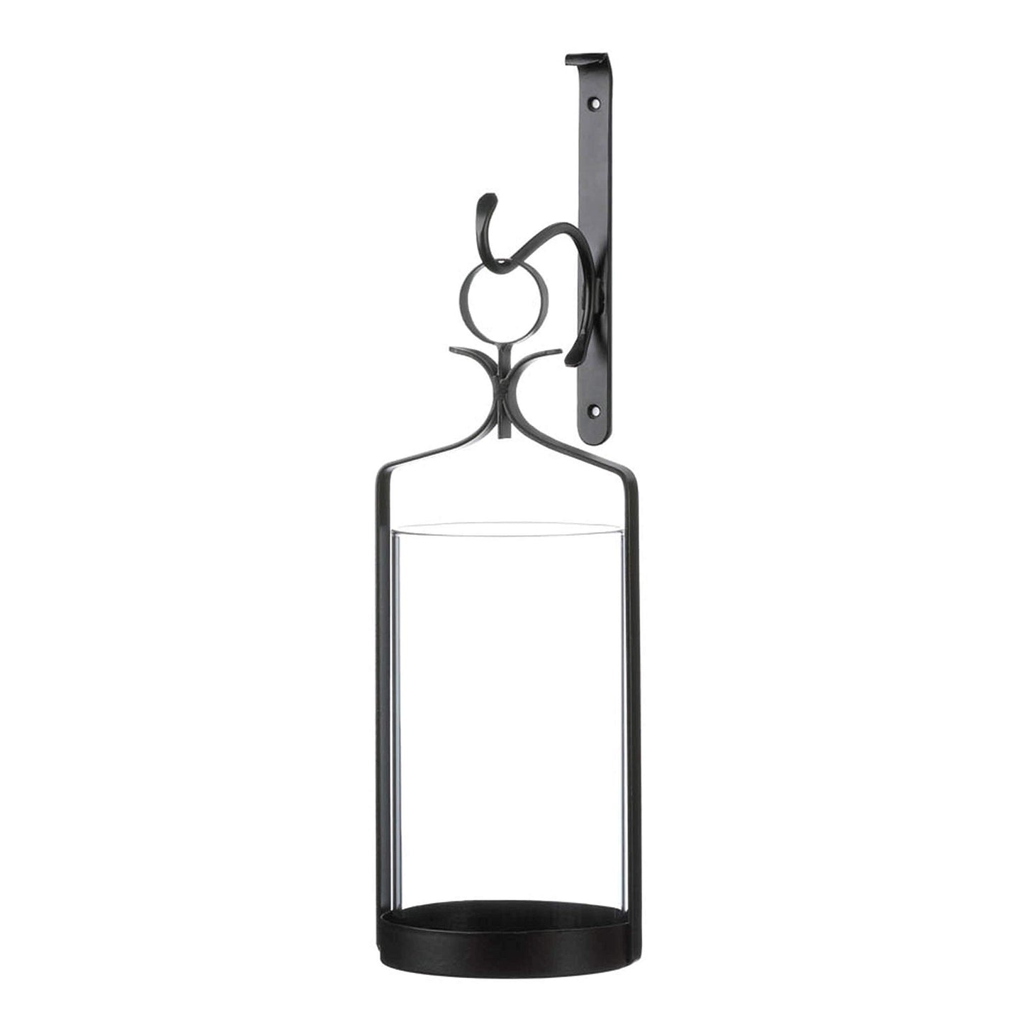 Zingz & Thingz Romantic Metal Wall Sconce Candle Holder, 5x5.625x16, Hanging Hurricane
