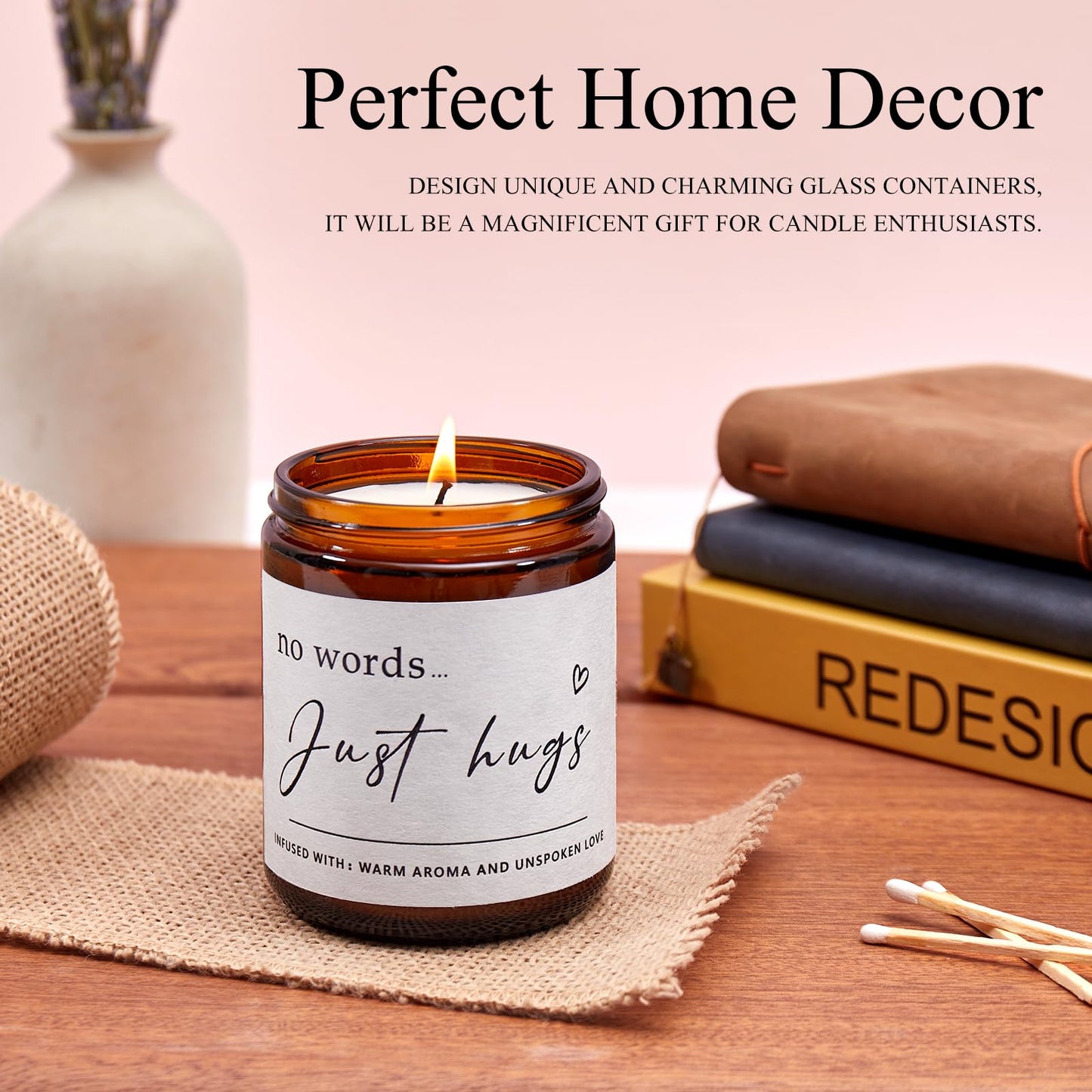 Sympathy Gifts for Loss of Loved One - No Words,Just Hugs Candle,Bereavement Gift, Condolence Gift
